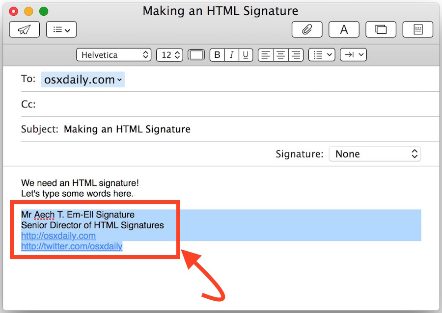 signature for email on mac