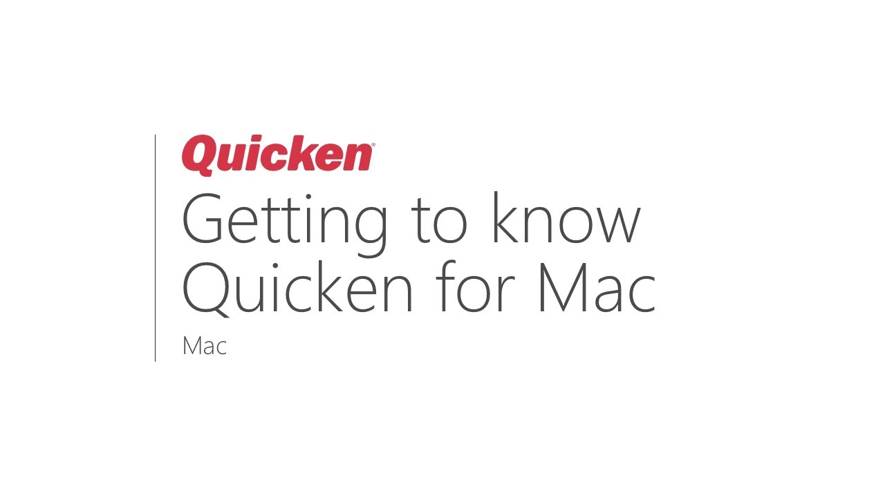 quicken tutorial for mac